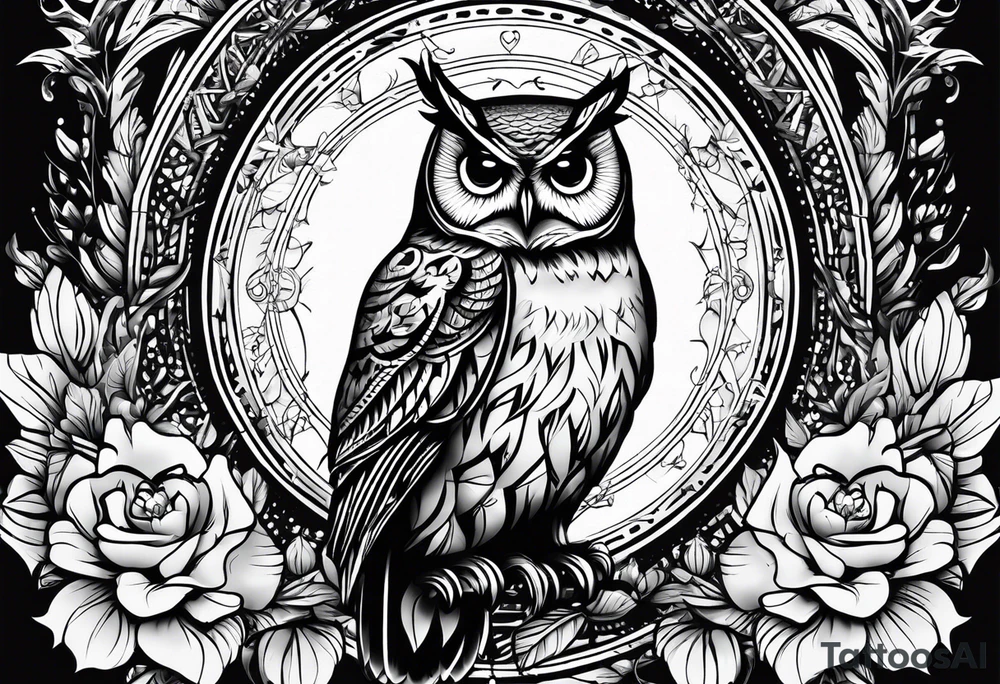 The name 'Teagan Christine' with the date 10/20/2022. All hidden and integrated into the design of an owl. tattoo idea The name 'Teagan Christine' with the date 10/20/2022. All hidden and integrated into the design of an owl. tattoo idea
