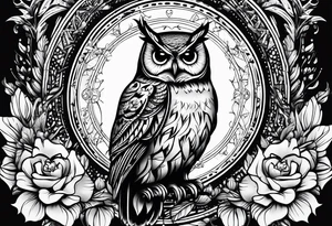 The name 'Teagan Christine' with the date 10/20/2022. All hidden and integrated into the design of an owl. tattoo idea