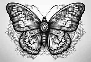 dainty, moth tattoo idea