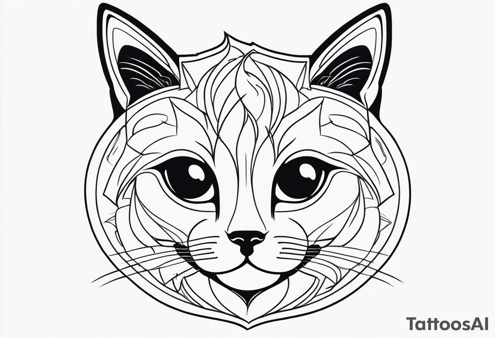 Cute cat tattoo idea