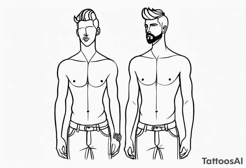 Gay men outline tattoo idea