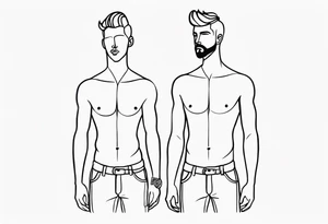 Gay men outline tattoo idea