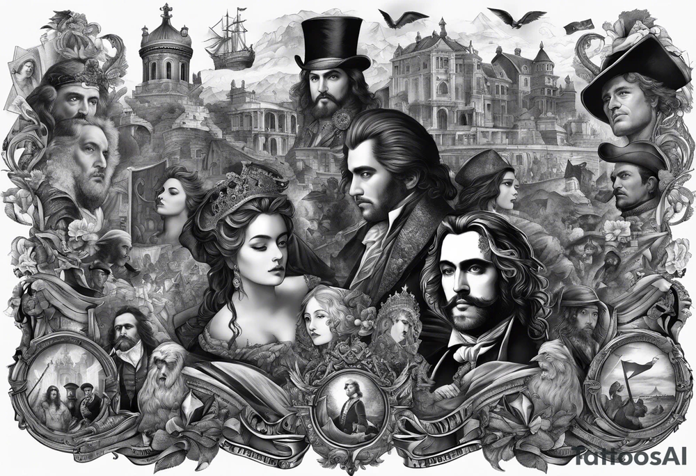 Collage of scenes from the count of monte cristo tattoo idea