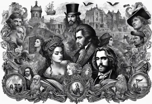 Collage of scenes from the count of monte cristo tattoo idea