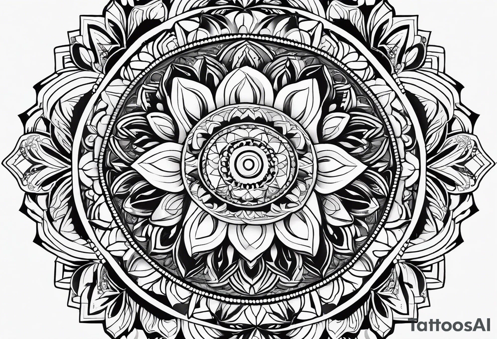 Mandala pattern for woman butt tattoo idea