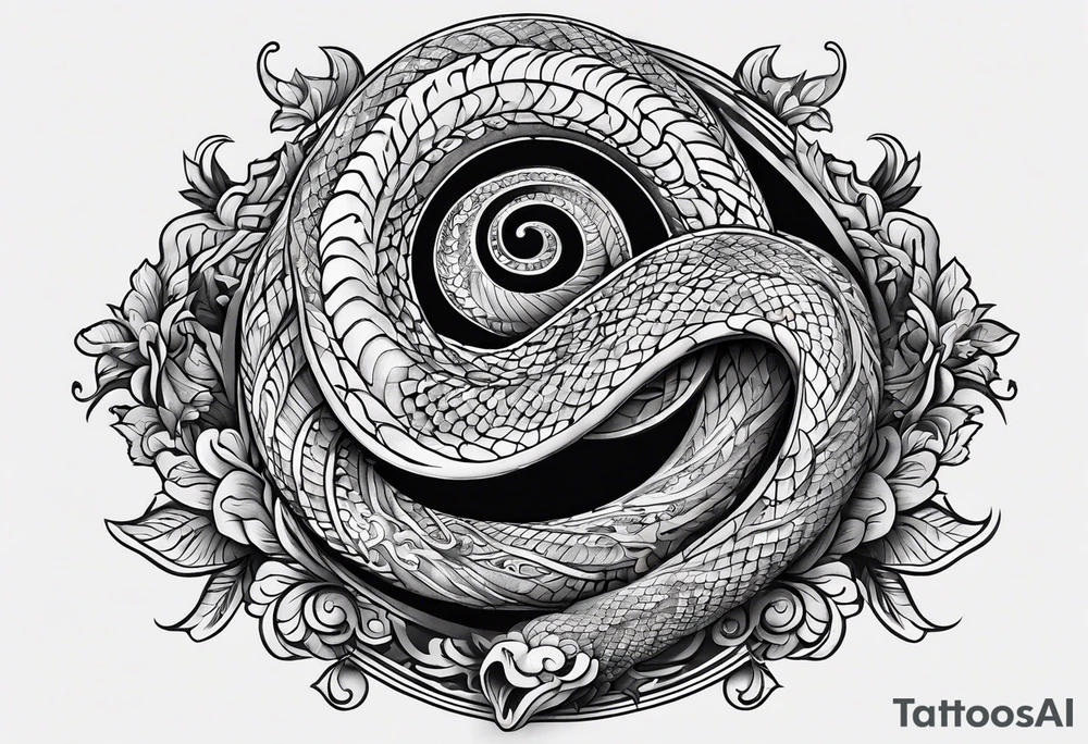 Schlange mit langen körper tattoo idea