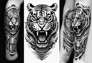 Electricity Tiger forearm tattoo tattoo idea