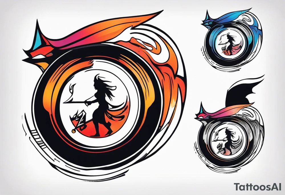 Vinyl music record + Fantasy + Warrior tattoo idea