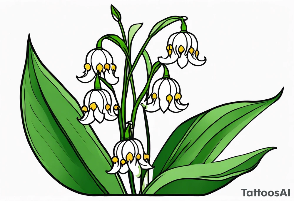 Neo traditional lily of the valley tattoo idea
