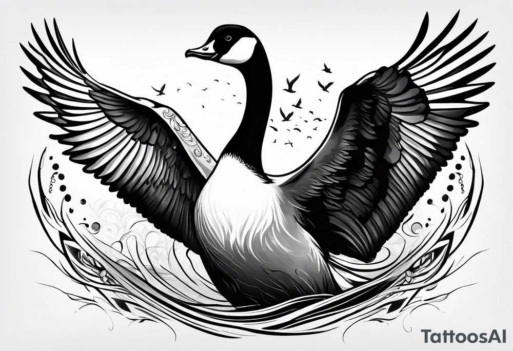 canadian goose dancing tattoo idea