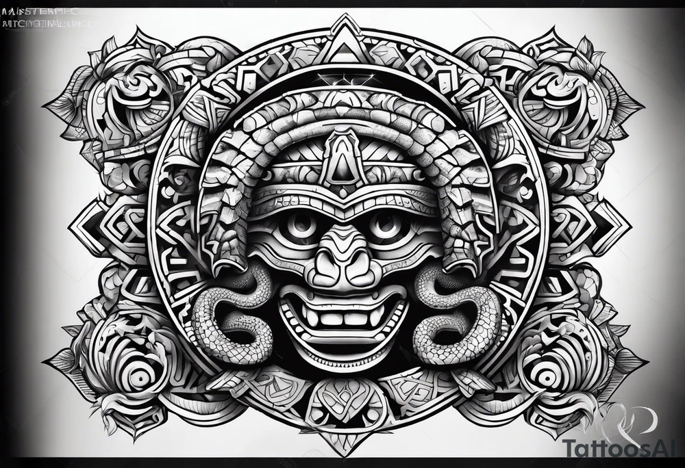 Aztec snake tattoo idea