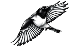 Male European Blackbird flying tattoo idea tattoo idea