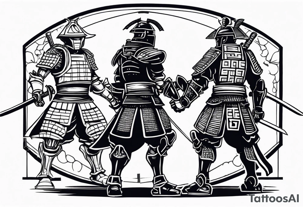 robot samurai vs human samurai in a duel to the death tattoo idea