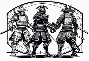 robot samurai vs human samurai in a duel to the death tattoo idea