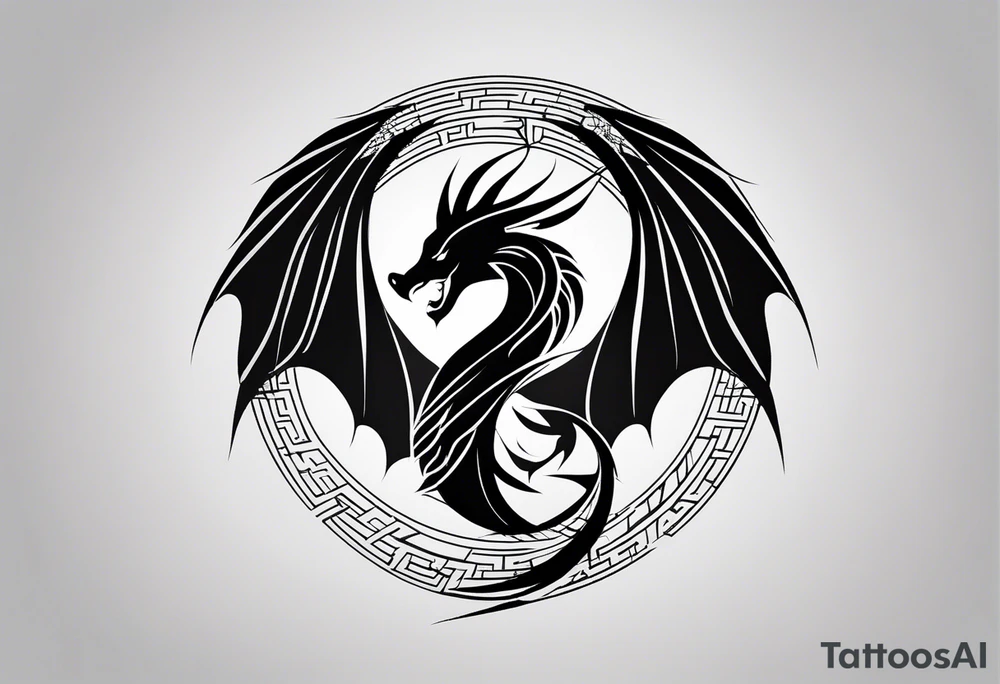 For a Gen Z-inspired dragon and phoenix tattoo, think of a clean, minimalist design that combines symbolism with bold, sleek lines. Imagine a dragon and phoenix spiraling together in a yin-yang-inspired layout. The dragon has a slightly abstract, modern shape, with sharp, flowing lines to show power, resilience, and wisdom, while the phoenix is rendered with sweeping curves and minimal detailing, symbolizing rebirth, growth, and transformation.

Both creatures should interact harmoniously, representing balance and duality. To keep it meaningful, focus on line work rather than intricate shading—clear, open spaces allow the tattoo to feel light and energetic. Adding small symbols, like stars or a faint galaxy backdrop, can enhance the "rising from ashes" and "strength through challenge" themes. This design will appeal timelessly while resonating with Gen Z’s love for symbolism and simplicity. tattoo idea