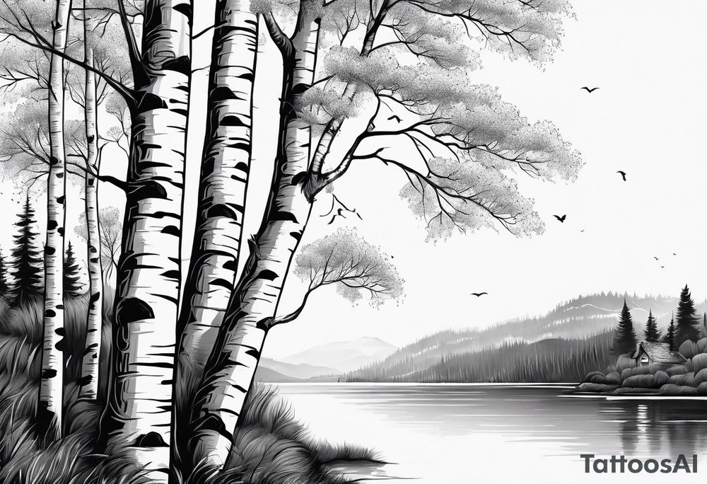 birch tree tattoo idea