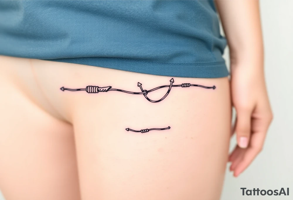 Razor wire shaped in ❤️ tattoo idea
