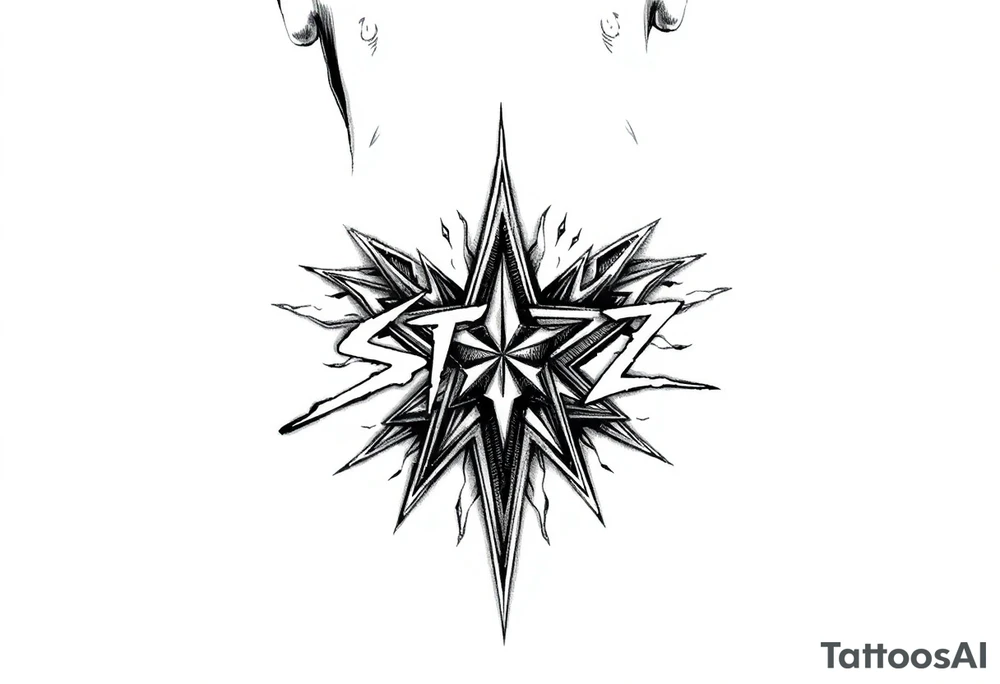 Edgy cybersigilism “Starz” tattoo idea