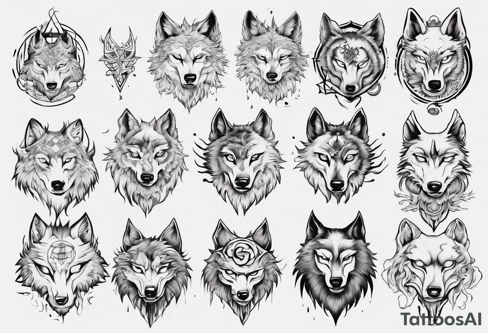 spiritual wolf tattoo idea