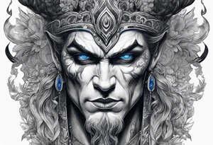 Hades with blue shadowns tattoo idea