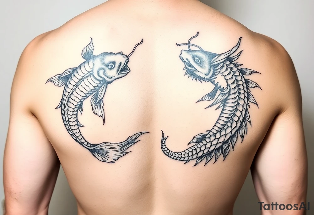 Koi fish and dragon tattoo idea
