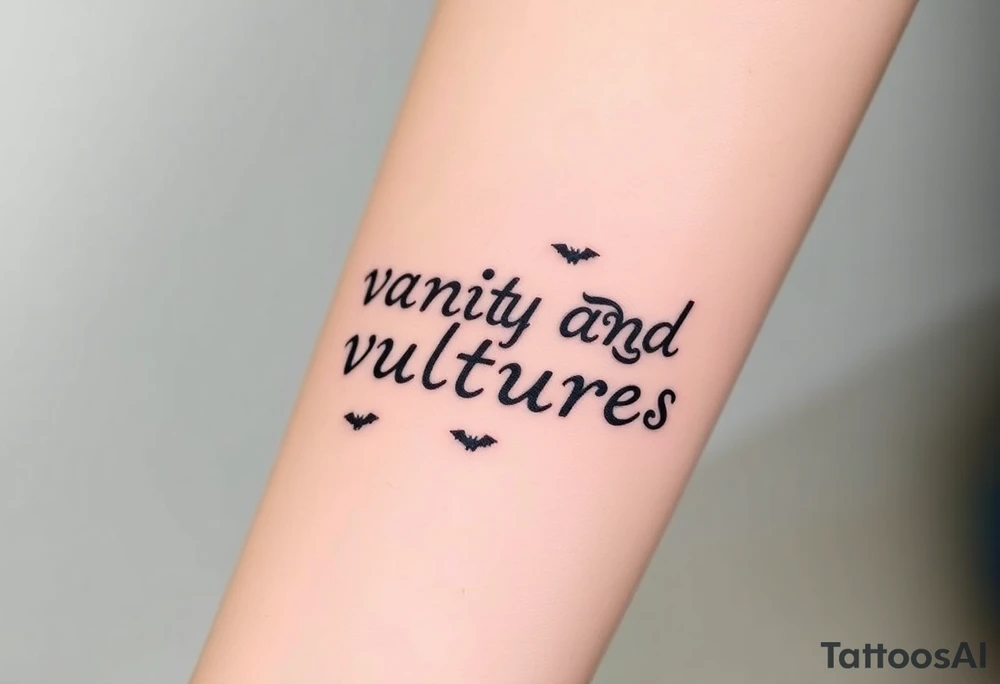 vanity and vultures. Surrounded by little bats an vultures tattoo idea