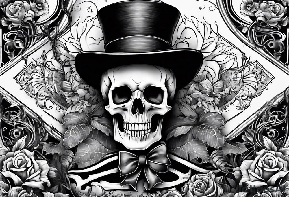 skeleton smoking tattoo idea