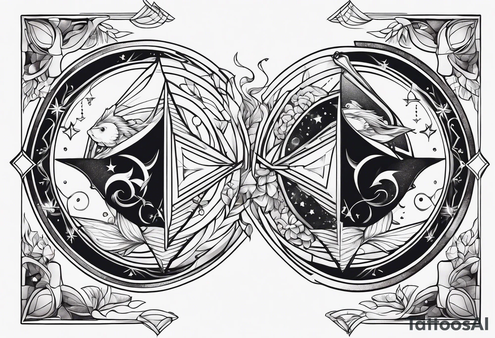 pisces and sagittarius tattoo idea