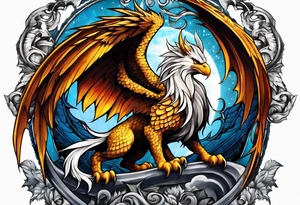 gryphon and dragon tattoo idea