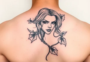 Poison ivy character sketch style tattoo idea