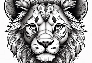 Super cute cartoon lion cub tattoo idea