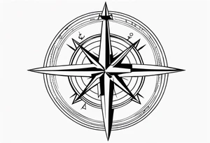 compass on spine with  anchor tattoo idea