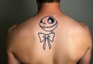 Female oogie boogie from nightmare before Christmas 
with a bow simple linework only tattoo idea