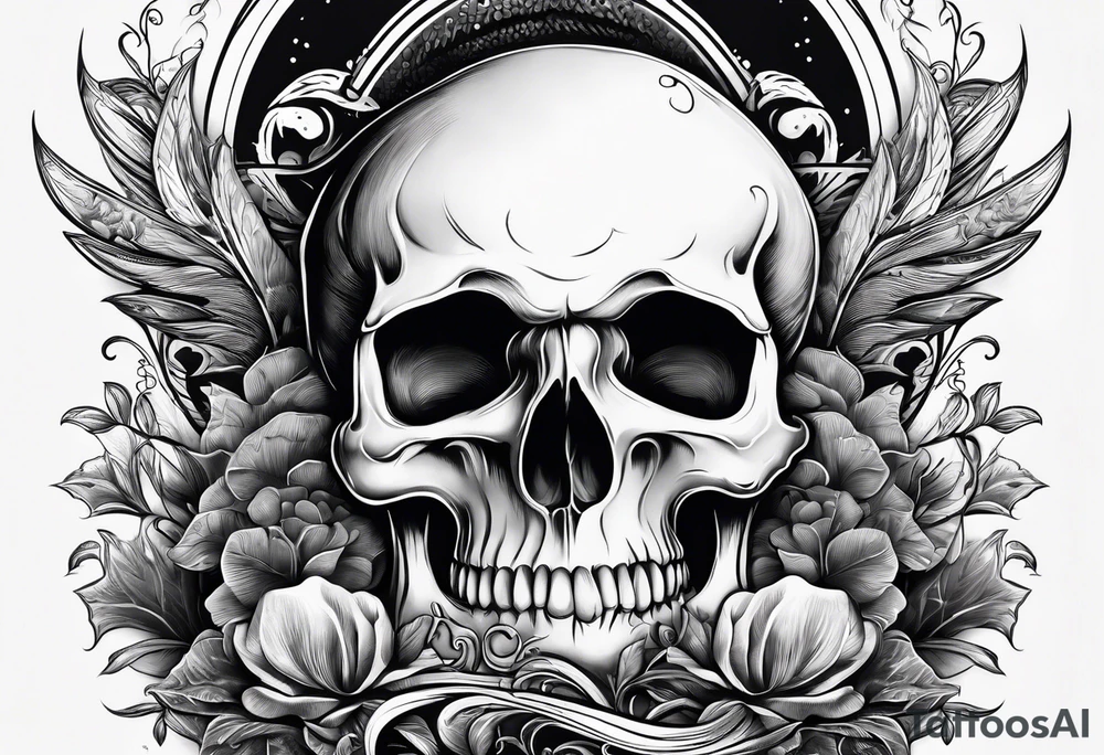 Mushroom, plant, skull, angel numbers tattoo idea Mushroom, plant, skull, angel numbers tattoo idea