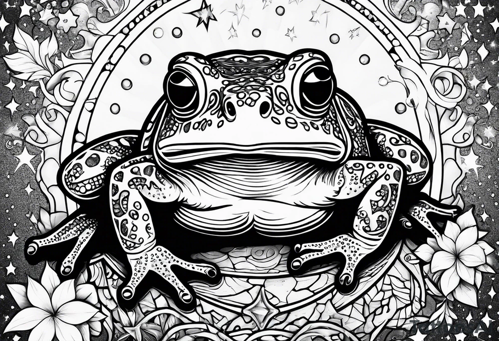 Toad pointing at stars tattoo idea