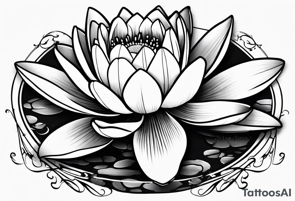 One water lily and one tulip blossom tattoo idea