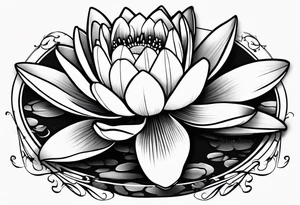 One water lily and one tulip blossom tattoo idea