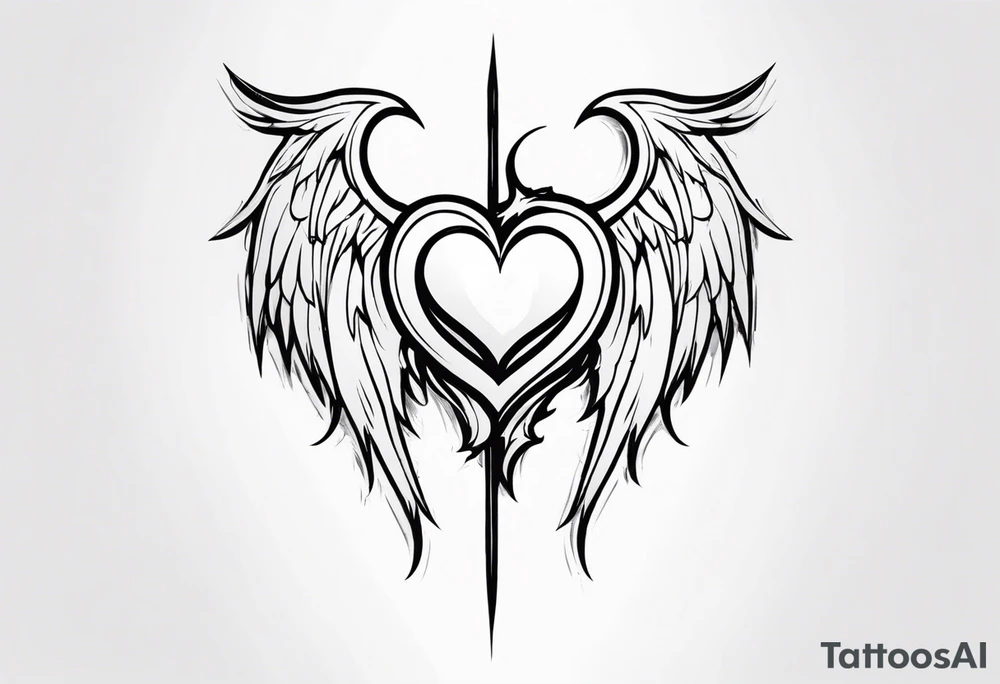 angel devil heart/wings tattoo idea