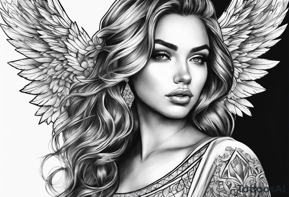 Diamond 
angel tattoo idea
