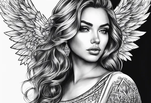 Diamond 
angel tattoo idea