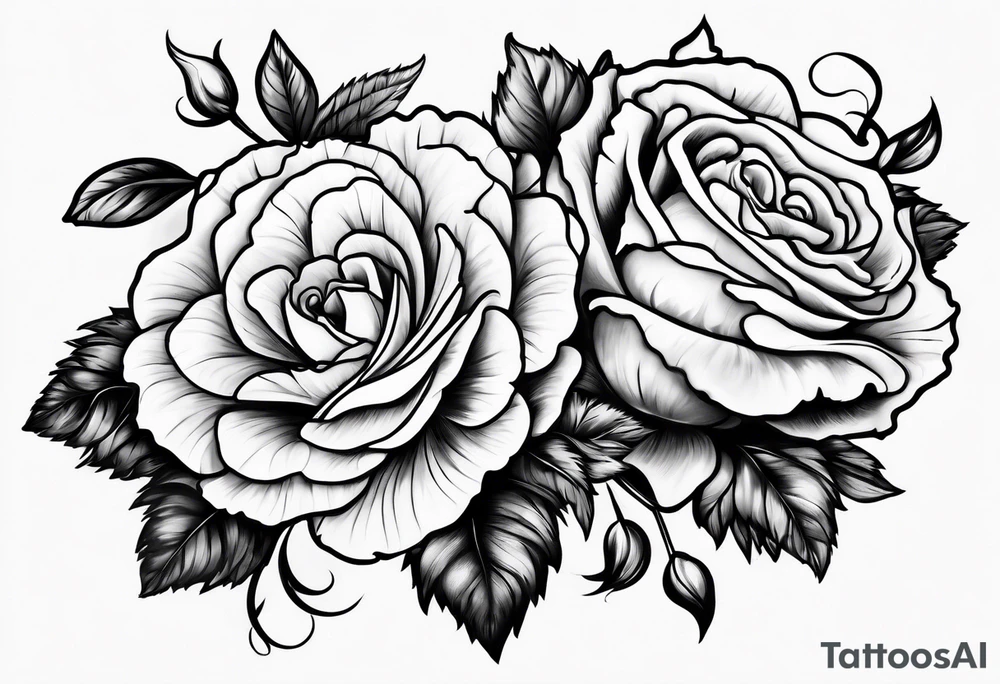 Carnation and rose tattoo idea