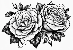 Carnation and rose tattoo idea