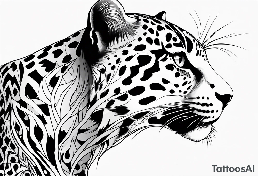 Side view of Jaguar tattoo idea