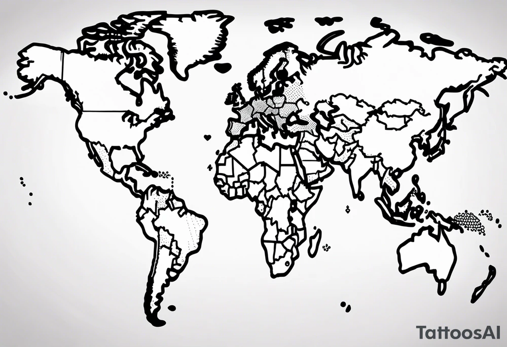 Mapa mundi no antebraco tattoo idea