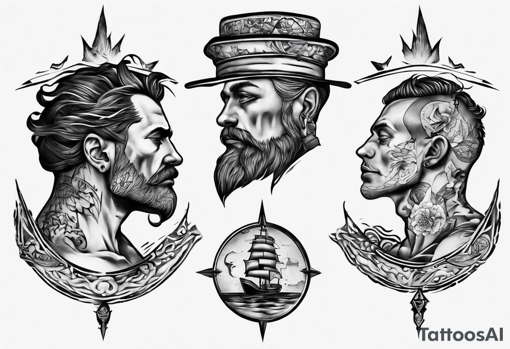 two coins ferry man tattoo idea