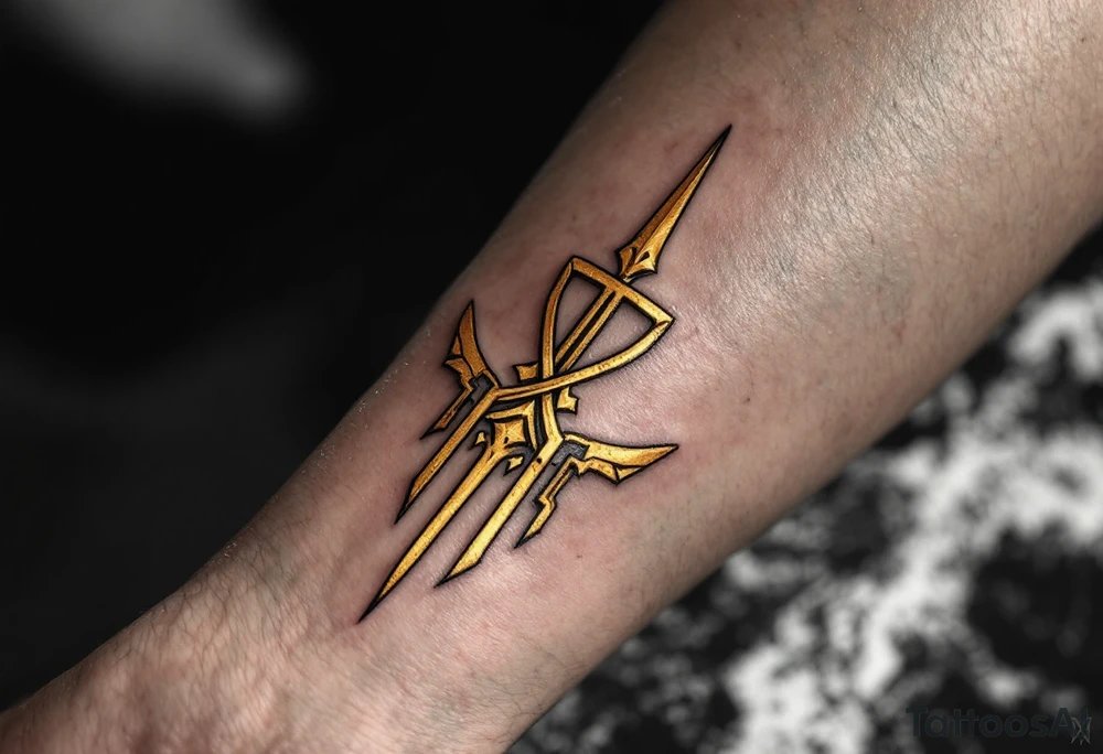 A golden Rodimych symbol marks family heritage and protection through the male line. tattoo idea