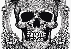 Skeleton hand with words engraved tattoo idea