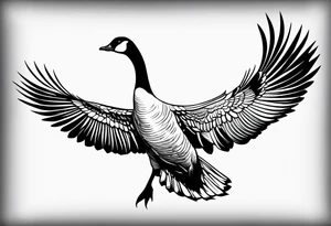canadian goose stretching her wings tattoo idea