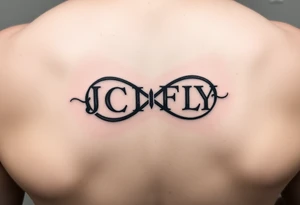 A small tattoo to go on my inner forearm with the letters JCIFLY in an infinity symbol shape more enclosed and smaller tattoo idea
