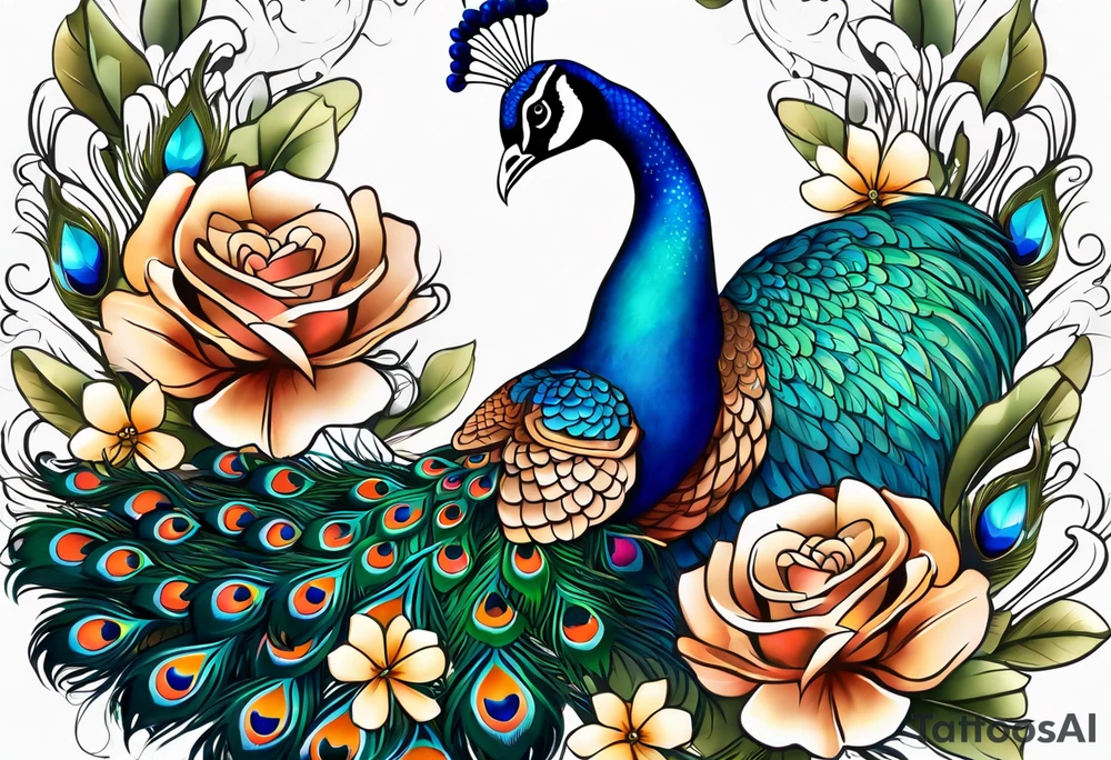 Peacock tattoo idea